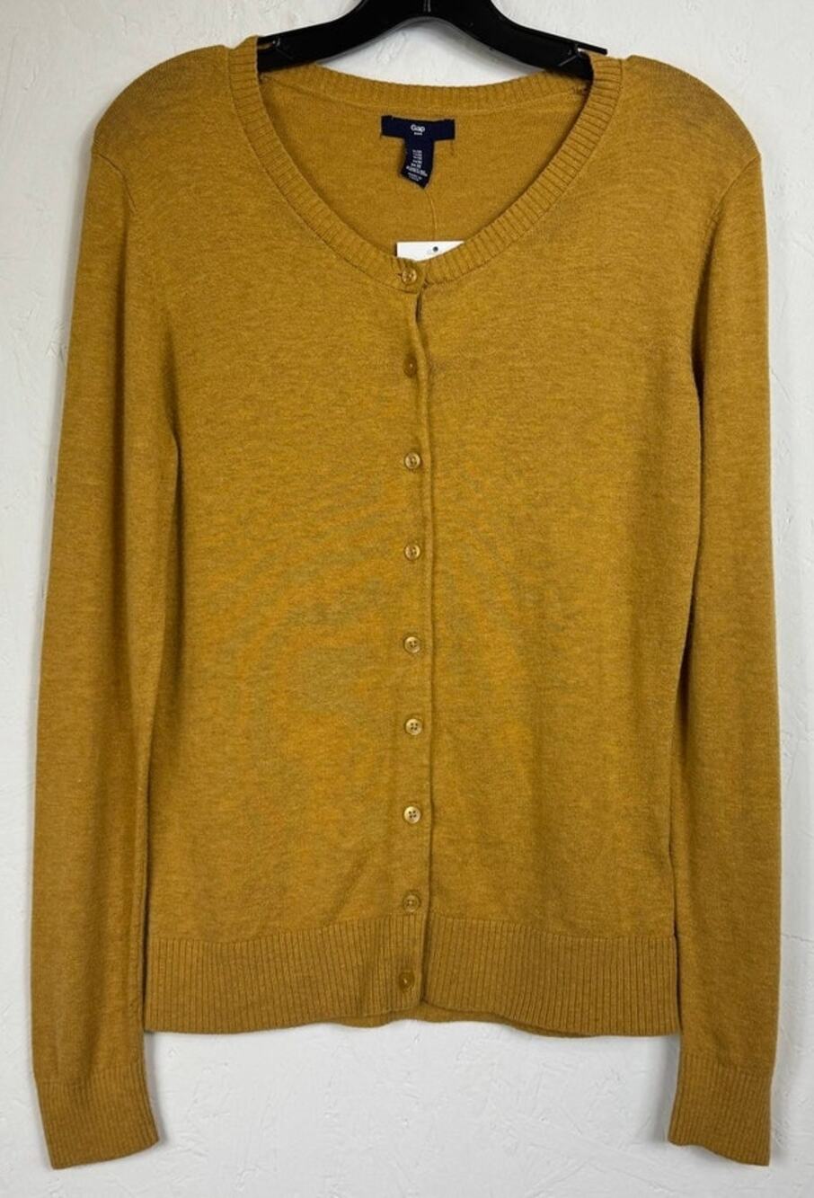Gap Yellow Long Sleeve Button Up Cardigan Women's Medium